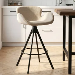Set di 2 sedie per isola centrale con schienale (Altezza seduta 65cm) Pema Grigio chiaro