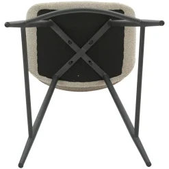 Set di 2 sedie per isola centrale con schienale in bouclé (seduta 65 cm) Soho Grigio chiaro