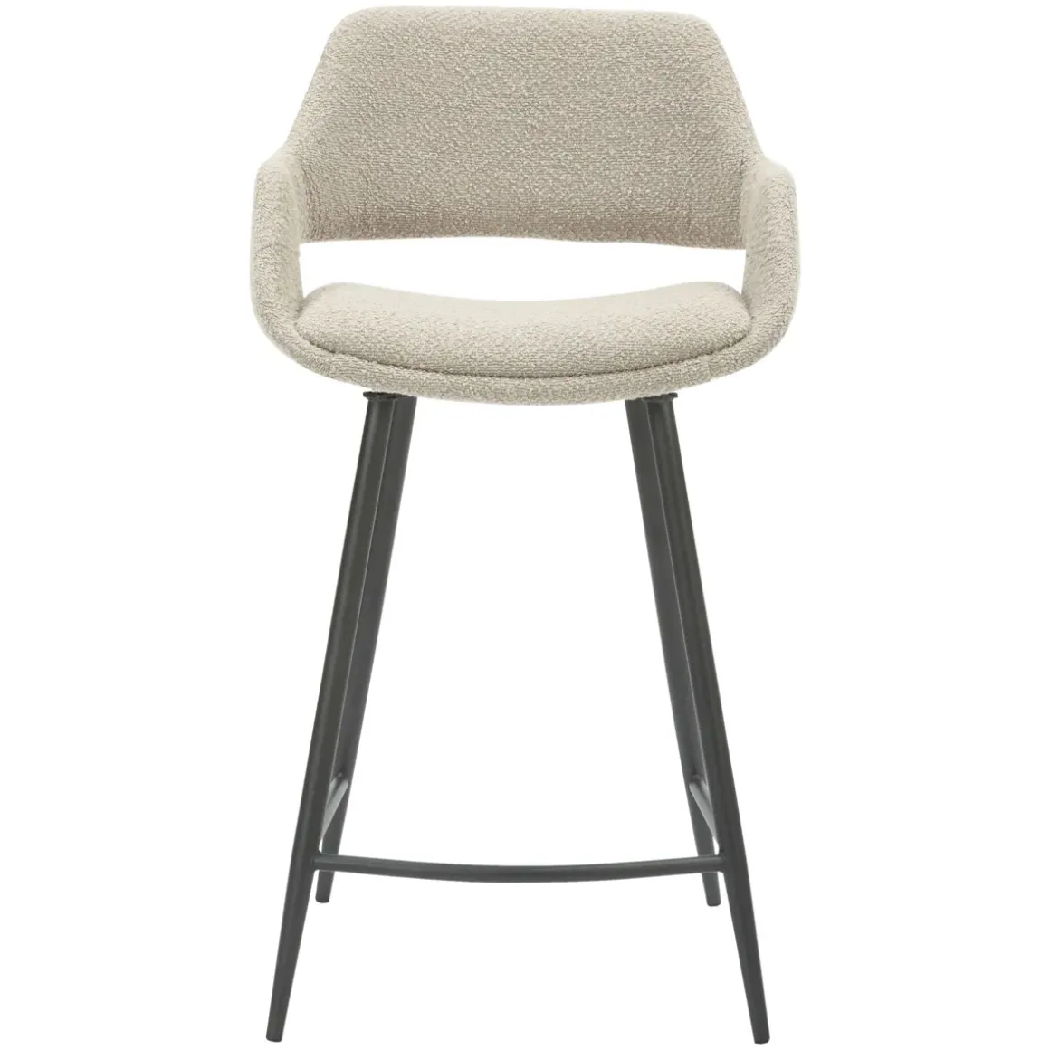 Set di 2 sedie per isola centrale con schienale in bouclé (seduta 65 cm) Soho Grigio chiaro
