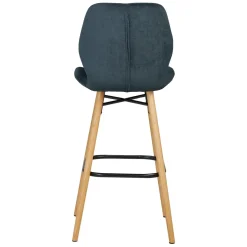 Set di 2 sedie per isola centrale con schienale in tessuto (Altezza seduta 65cm) Malika Blu scuro