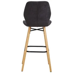 Set di 2 sedie per isola centrale con schienale in tessuto (Altezza seduta 65 cm) Malika Nero