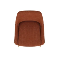 Set di 2 sedie per isola centrale con schienale in tessuto (Altezza seduta 67cm) Juno Cognac gambe in rovere
