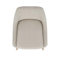Set di 2 sedie per isola centrale con schienale in tessuto (Altezza seduta 67cm) Juno Crema gambe in rovere
