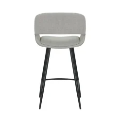 Set di 2 sedie per isola centrale con schienale in tessuto (seduta 68cm) Kosmo Ecru
