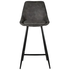 Set di 2 sedie per isola centrale con schienale in tessuto effetto camoscio (Altezza seduta 67cm) Juno Grigio scuro