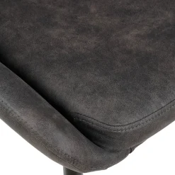Set di 2 sedie per isola centrale con schienale in tessuto effetto camoscio (Altezza seduta 67cm) Juno Grigio scuro