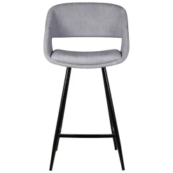 Set di 2 sedie per isola centrale con schienale in velluto a coste (Altezza seduta 68cm) Kosmo Grigio chiaro