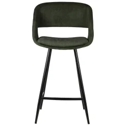 Set di 2 sedie per isola centrale con schienale in velluto a coste (Altezza seduta 68cm) Kosmo Verde scuro
