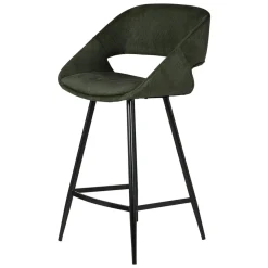Set di 2 sedie per isola centrale con schienale in velluto a coste (Altezza seduta 68cm) Kosmo Verde scuro