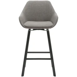 Set di 2 sedie per isola centrale girevoli con schienale in tessuto (seduta 64cm) Zila Grigio argento