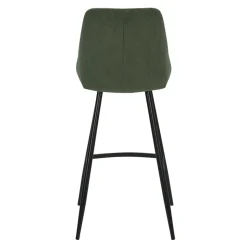 Set di 2 sgabelli da bar con schienale in velluto a coste (Altezza seduta 75cm) Juno Verde pino