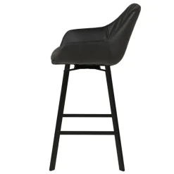 Set di 2 sgabelli da bar girevoli con schienale (Altezza seduta 75cm) Zila Nero