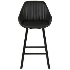 Set di 2 sgabelli da bar girevoli con schienale (Altezza seduta 75cm) Zila Nero