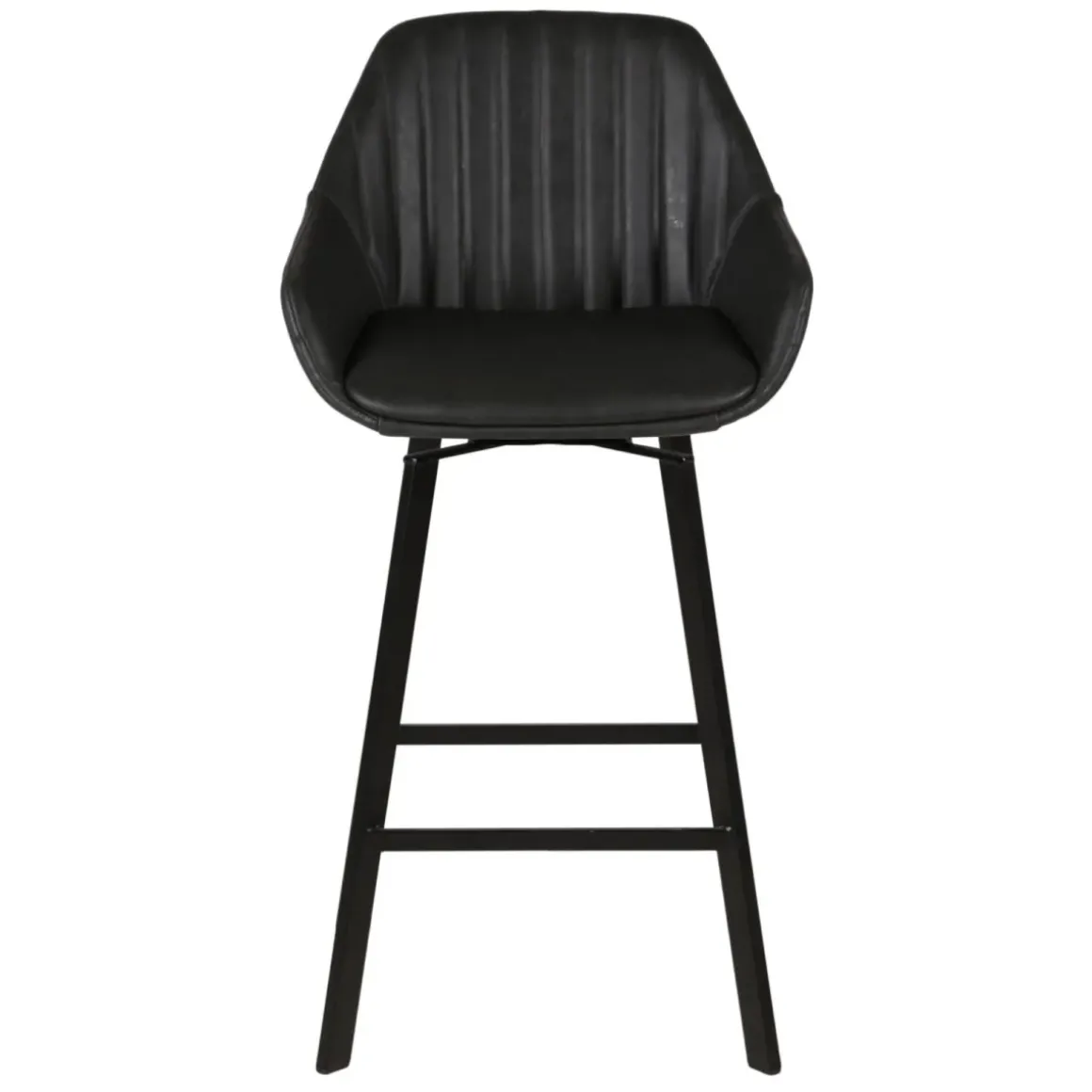 Set di 2 sgabelli da bar girevoli con schienale (Altezza seduta 75cm) Zila Nero
