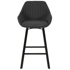 Set di 2 sgabelli da bar girevoli con schienale in tessuto (Altezza seduta 75cm) Zila Grigio scuro