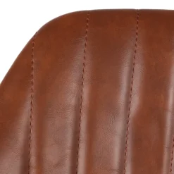 Set di 2 sgabelli per isola centrale girevoli con schienale in similpelle (Altezza seduta 65 cm) Zila Marrone