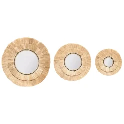 Set di 3 specchi (D20-30-40 cm) Alba Naturale