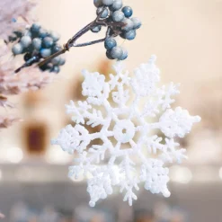 Set di 12 stelle di Natale da appendere (10 cm) Morzine Bianco