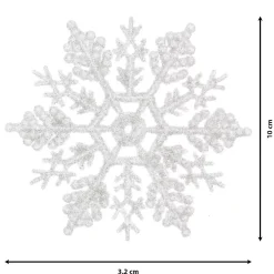 Set di 12 stelle di Natale da appendere (10 cm) Morzine Bianco