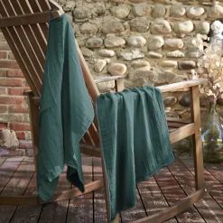 Outlet Set di 2 strofinacci garza di cotone (70 cm) Gaïa Blu anatra Accessori Cucina