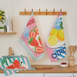 Outlet Set di 3 strofinacci in cotone (50 x 70 cm) Tuttifrutti Accessori Cucina