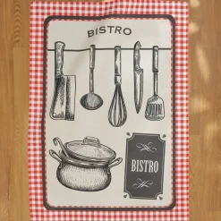 New Set di 3 strofinacci in cotone (50 x 70 cm) Bistro Accessori Cucina