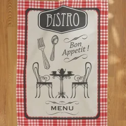 New Set di 3 strofinacci in cotone (50 x 70 cm) Bistro Accessori Cucina
