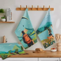 Outlet Set di 3 strofinacci in cotone (50 x 70 cm) Rando Accessori Cucina