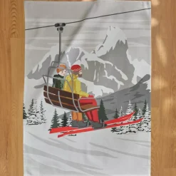 Best Set di 3 strofinacci in cotone (50 x 70 cm) Skis Accessori Cucina