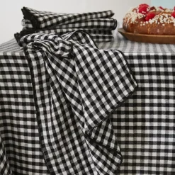 Sale Set di 2 strofinacci in garza di cotone (50 x 70 cm) Gaïa vichy Nero Accessori Cucina