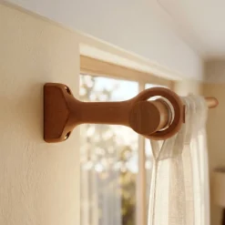 Discount Set di 2 supporti per asta fissi in legno (L115 / D28 mm) Nils Tende : Bastoni, Aste E Supporti|Asta A Soffitto