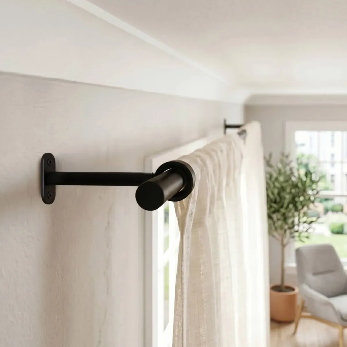 Sale Set di 2 supporti per bastoni regolabili (L90 - L150 / Ø20 mm) Jim opaco Tende : Bastoni, Aste E Supporti|Asta A Soffitto