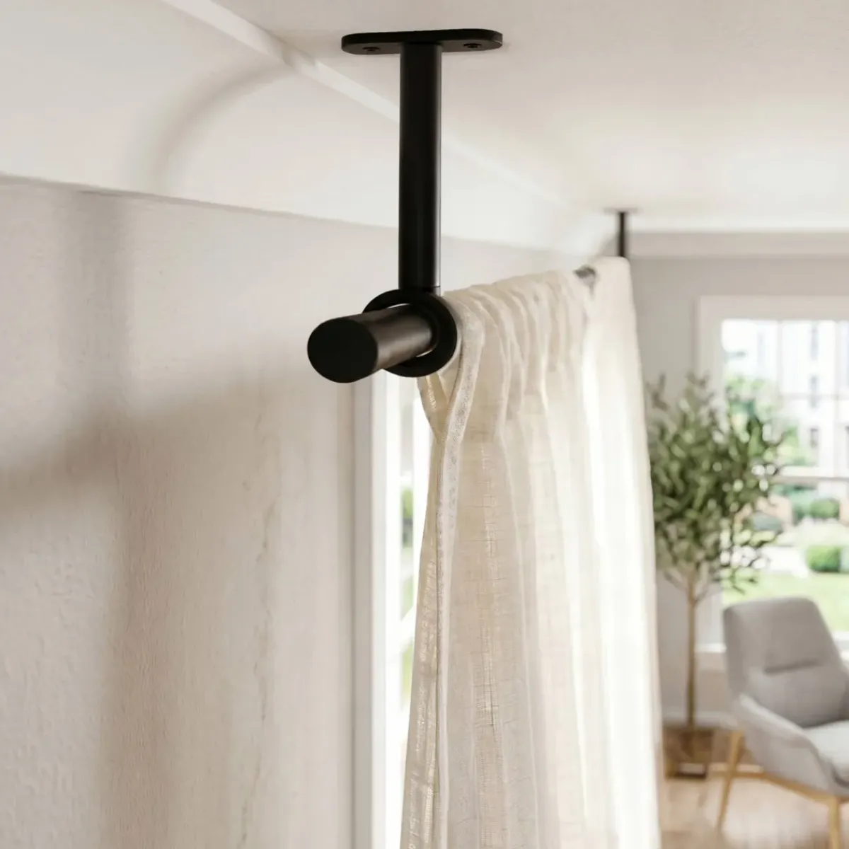 Sale Set di 2 supporti per bastoni regolabili (L90 - L150 / Ø20 mm) Jim opaco Tende : Bastoni, Aste E Supporti|Asta A Soffitto