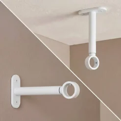 Best Set di 2 supporti regolabili (L150 - L190 / Ø20 mm) opaco Tende : Bastoni, Aste E Supporti|Asta A Soffitto