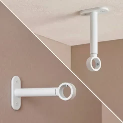 Set di 2 supporti regolabili (L90 - L150 / Ø20 mm) opaco Tende : Bastoni, Aste E Supporti|Asta A Soffitto