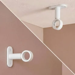 Best Set di 2 supporti regolabili (L55/L65 cm - Ø20 mm) opaco Asta A Soffitto