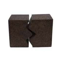 Set di 2 tavolini in magnesio ossidato (H45 cm) Barbarella Marrone