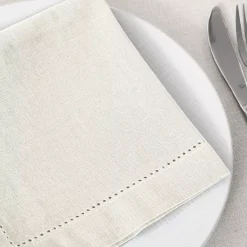 New Set di 4 tovaglioli Chambray Ecrù Tovaglioli