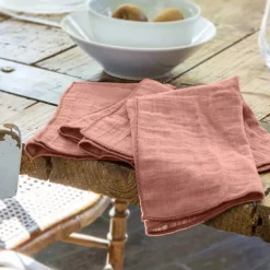 Online Set di 3 tovaglioli garza di cotone Gaïa Tovaglioli