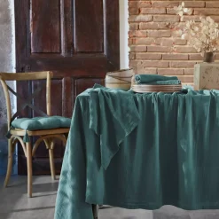 Outlet Set di 3 tovaglioli garza di cotone Gaïa Blu anatra Tovaglioli