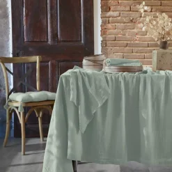 Set di 3 tovaglioli in garza di cotone (40 x 40 cm) Gaïa Verde eucalipto
