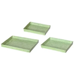 Set di 3 vassoi decorativi (34 x 24 cm) Fiori di Ésmée Verde mela