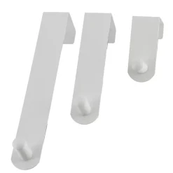 Set 3 ganci appendiabiti per porta inox (H7-13-19 cm) Bianco