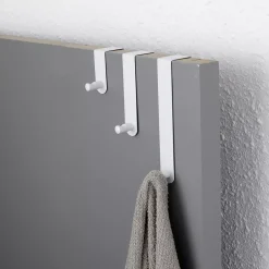 Set 3 ganci appendiabiti per porta inox (H7-13-19 cm) Bianco