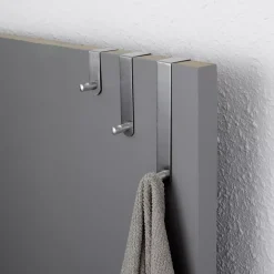 Set 3 ganci appendiabiti per porta inox (H7-13-19 cm) Cromo