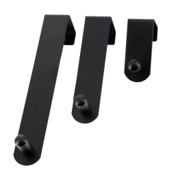 Set 3 ganci appendiabiti per porta inox (H7-13-19 cm) Nero