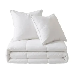Hot Set Piumone caldo antiacari (240 x 220 cm) + 2 Cuscini (60 x 60 cm) Comète Piumini, Cuscini Letto, Cuscini A Rullo