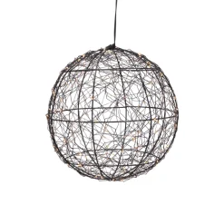 Sfera luminosa da appendere 300 micro LED (D25 cm) Luce Polare Nero e Bianco caldo