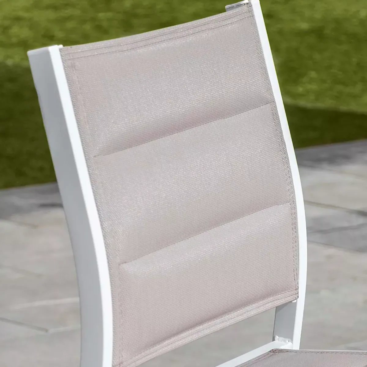 Discount Sgabello da giardino Alluminio impilabile Murano Bianco e tortora Sedie Da Giardino