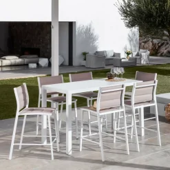 Discount Sgabello da giardino Alluminio impilabile Murano Bianco e tortora Sedie Da Giardino